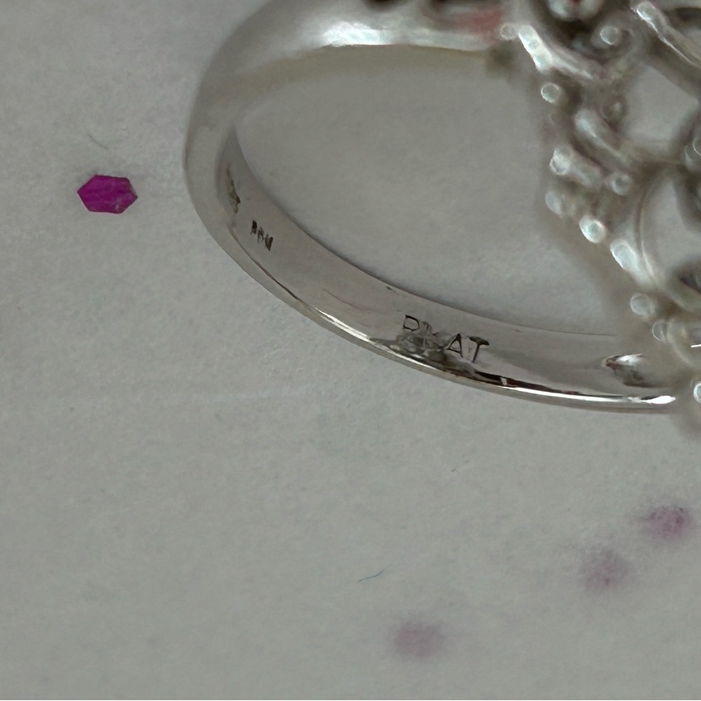 14k White Gold Platinum Sapphire Ring - Picture 12 of 14